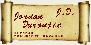 Jordan Duronjić vizit kartica